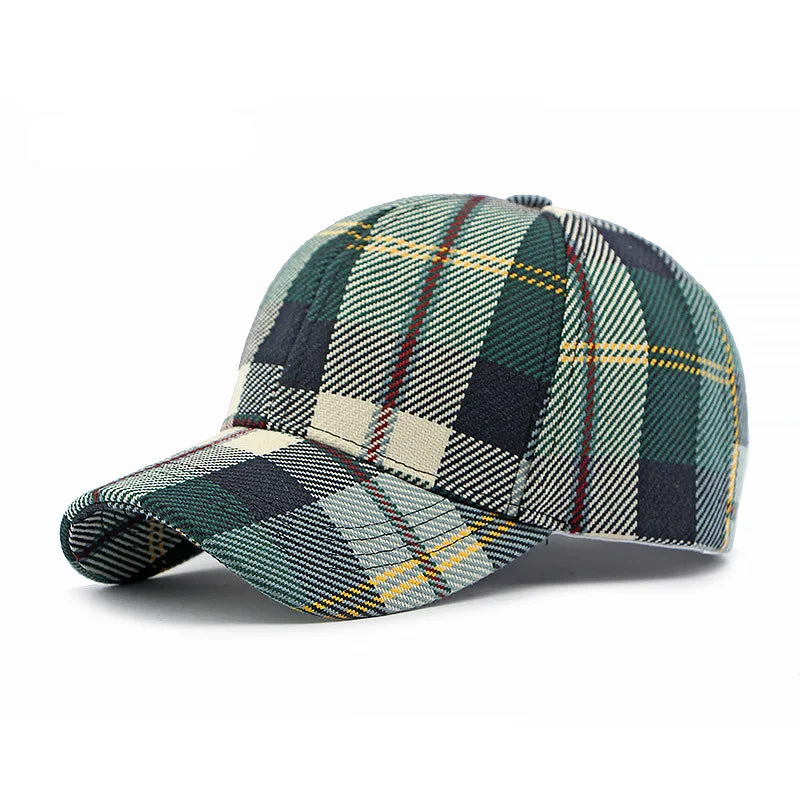 Plaid Pattern Baseball Cap, Sunscreen Snapback Outdoor Breathable Trucker Hat, Casual Dad Hat