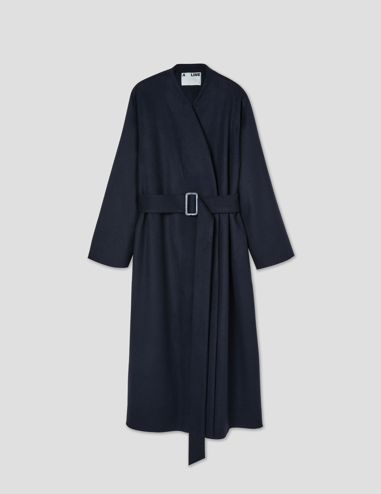 Cocoon-Shape Cashmere-Blend Coat product