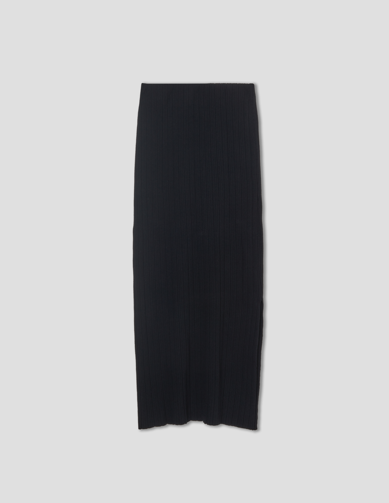 Ribbed Straight-Fit Skirt