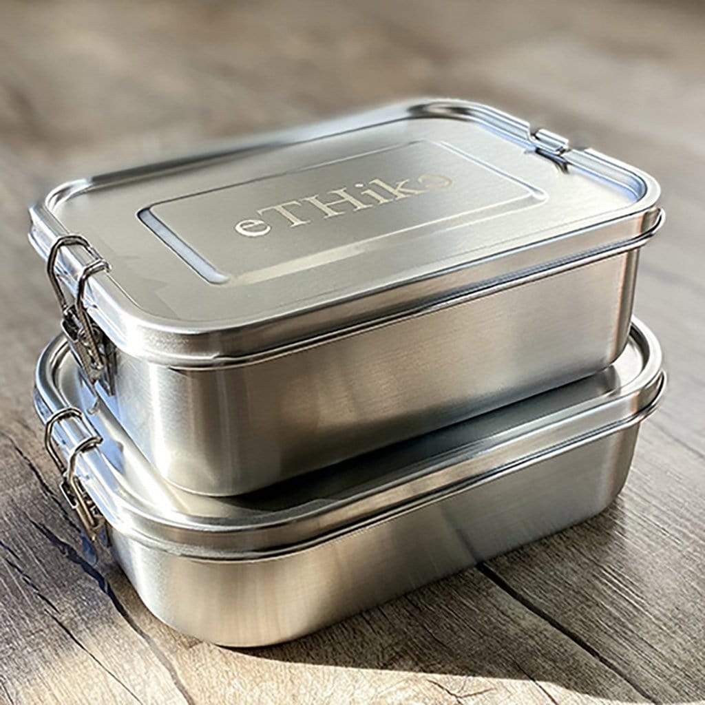 Stainless Steel SQUARE Bento Lunchbox 25 oz, 2-compartment – Cal Tiffin