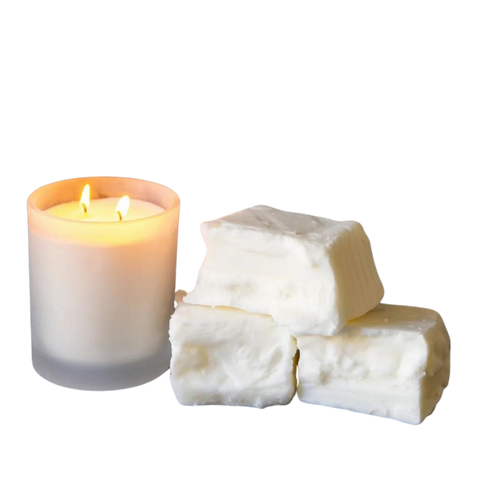 raw coco apricot wax with candle