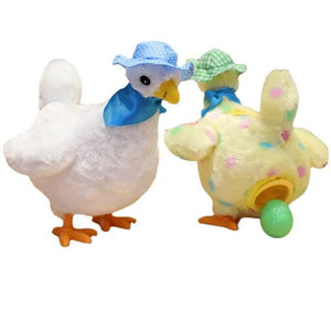Chicken Laying Egg Toy Electric Plush Crazy Chick Laying Eggs Doll with Sound Music for Boys and Girls - aboluotoys - Chicken Plush Toy