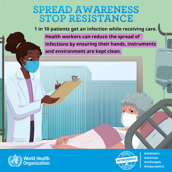 WHO info poster about antibiotic resistance awareness