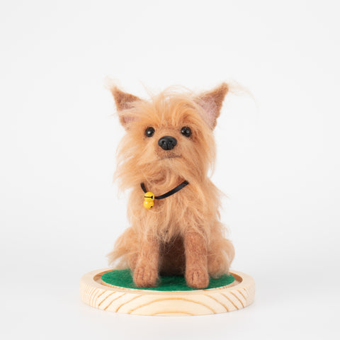 Mini felt dog sculpture