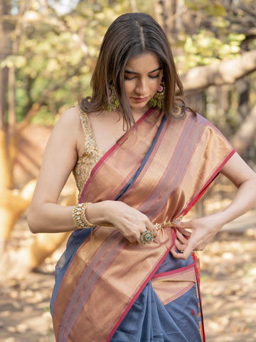 Vijaya - विजया Maheshwari Handloom Silk Saree