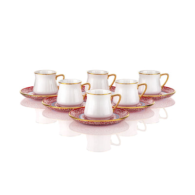 Almarjan 6 Pieces Baran Collection Porcelain Coffee Cups - 87113