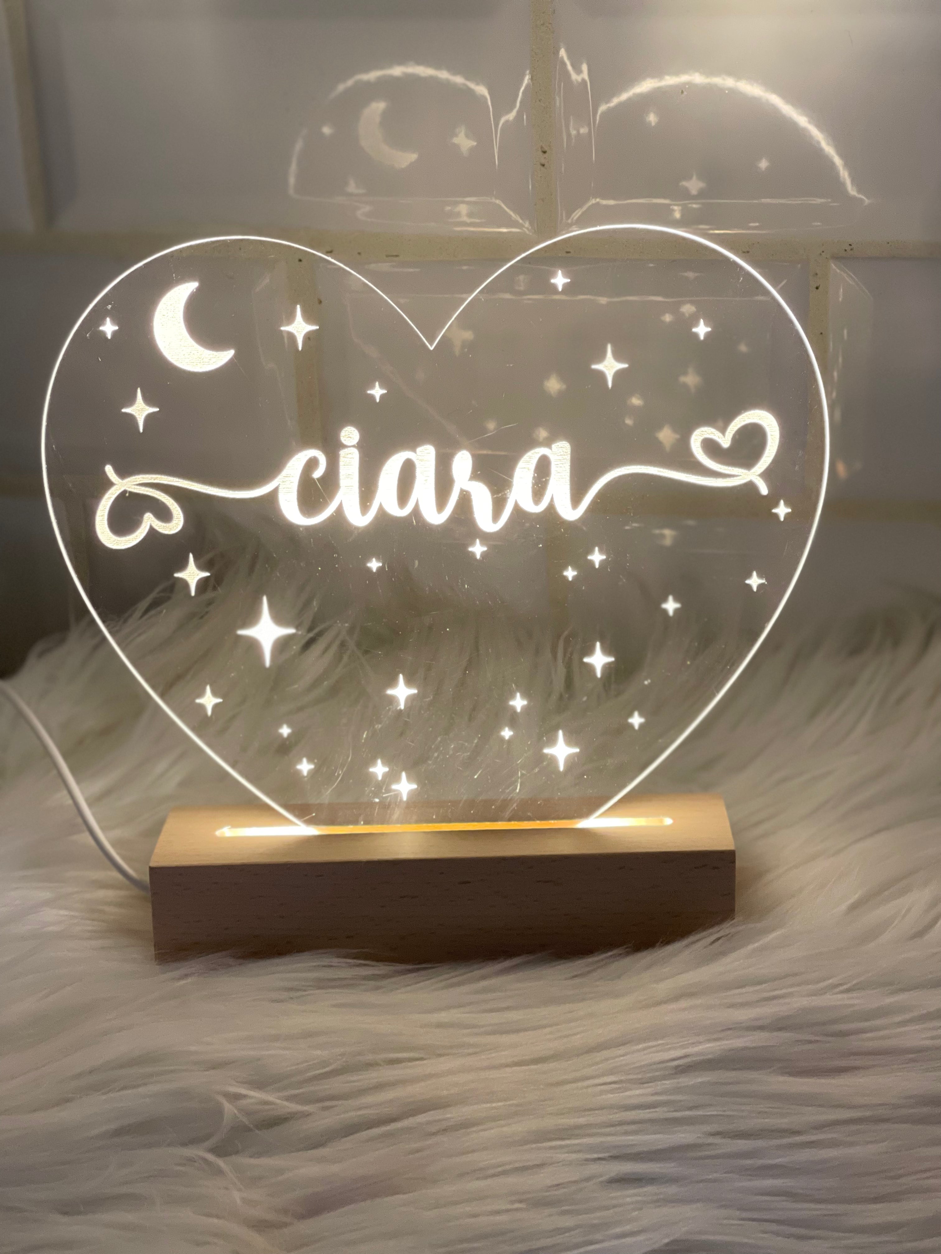 Light Up Heart Name Sign |
