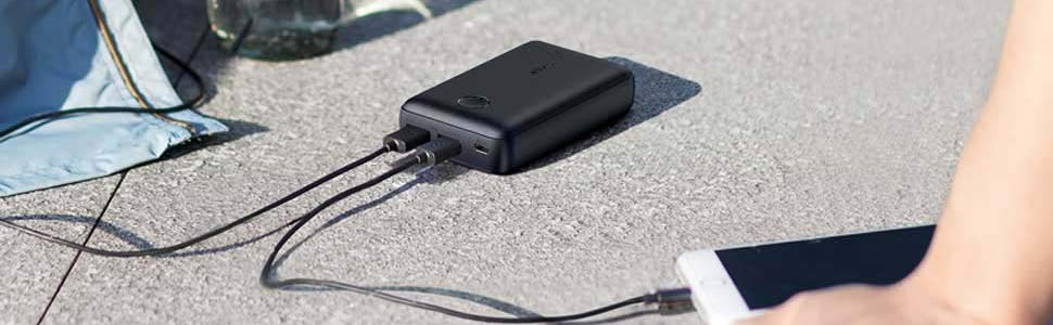 Batterie externe Anker PowerCore Select 10000 - Banque d'alimentation -  10000 mAh - 12 Watt - IQ - 2 connecteurs de sortie (USB) - noir