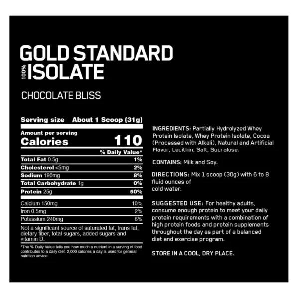 Optimum Nutrition - Gold Standard 100% Isolate - Vanilla (930g) – Eternal -  Protein & Nutrition