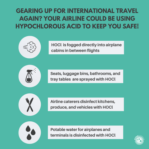 hypochlorous acid for airline travel