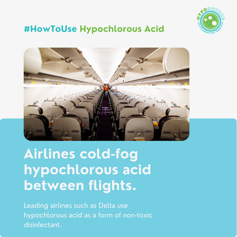 travel industry using hypochlorous acid