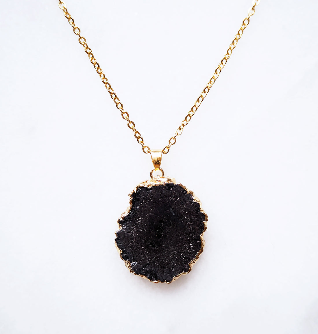 black druzy necklace