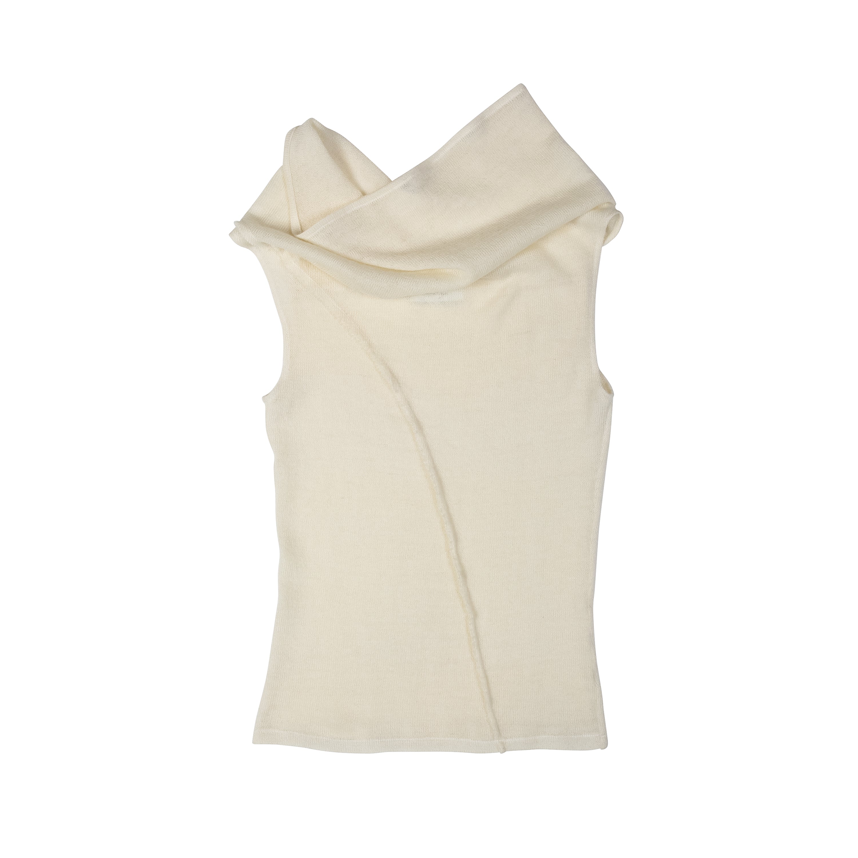 Drape Neck Tank Natural Wool Seashell - PREORDER