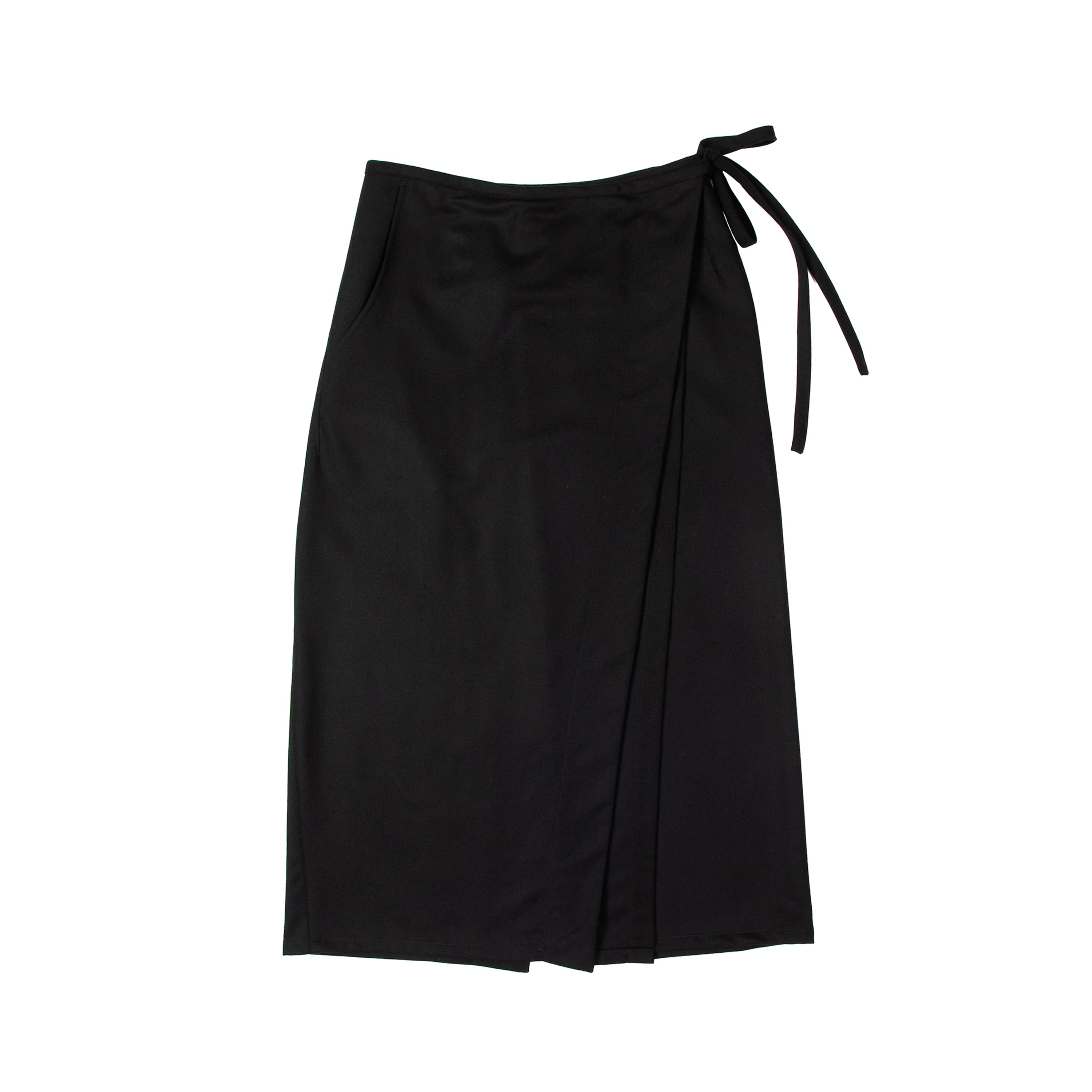 Pencil Wrap Skirt Felted Wool Cashmere Black - PREORDER