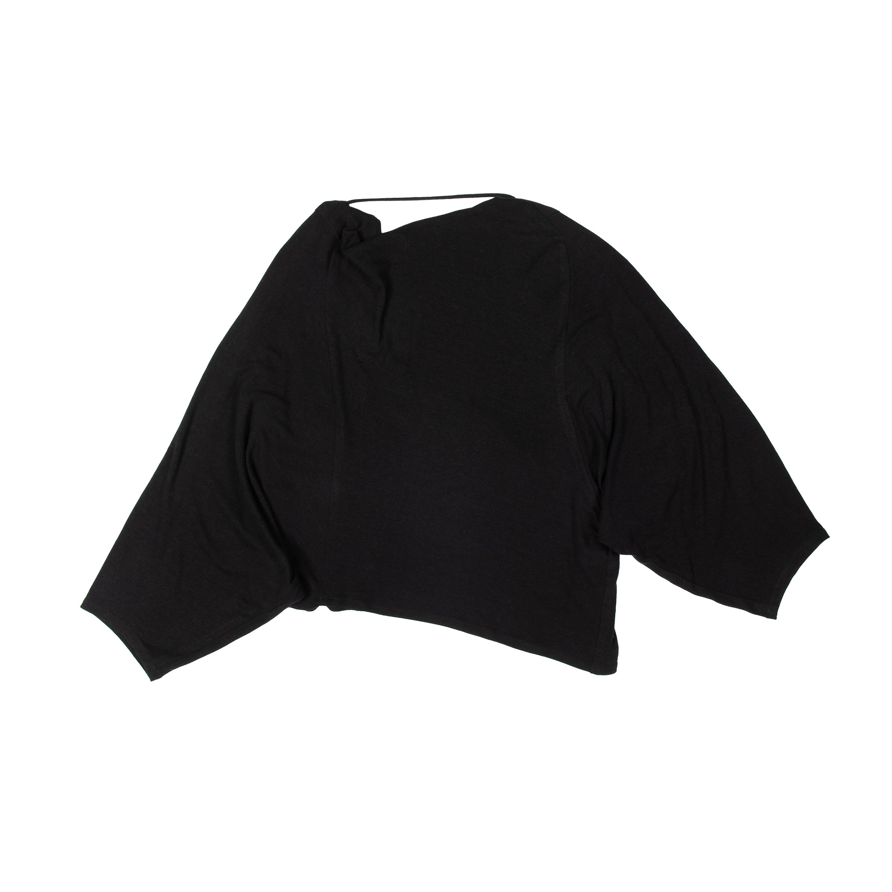 Backless Drape Top Bamboo Merino Wool Black - PREORDER