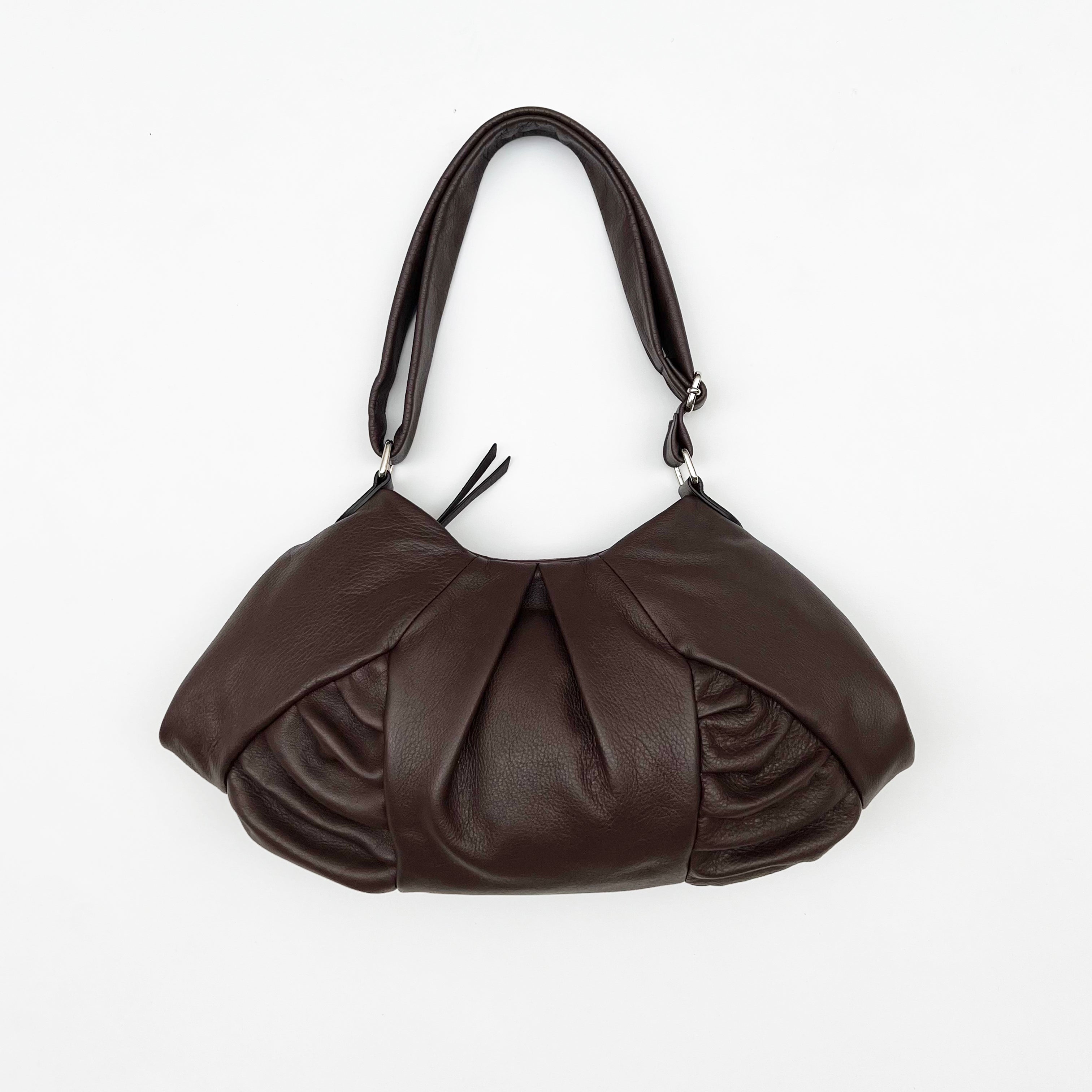 Leather Dumpling Bag Chestnut