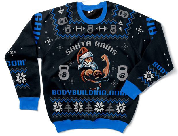 Image of Bodybuilding.com Clothing BBCOM Clothing Santa Gains Holiday Sweater