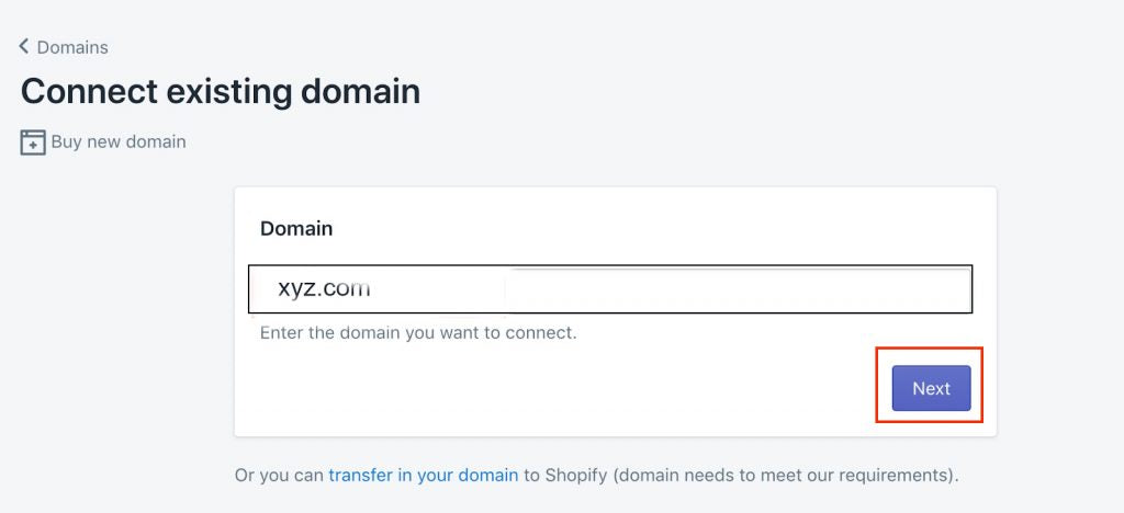 how to connect third party domain to shopify step 5