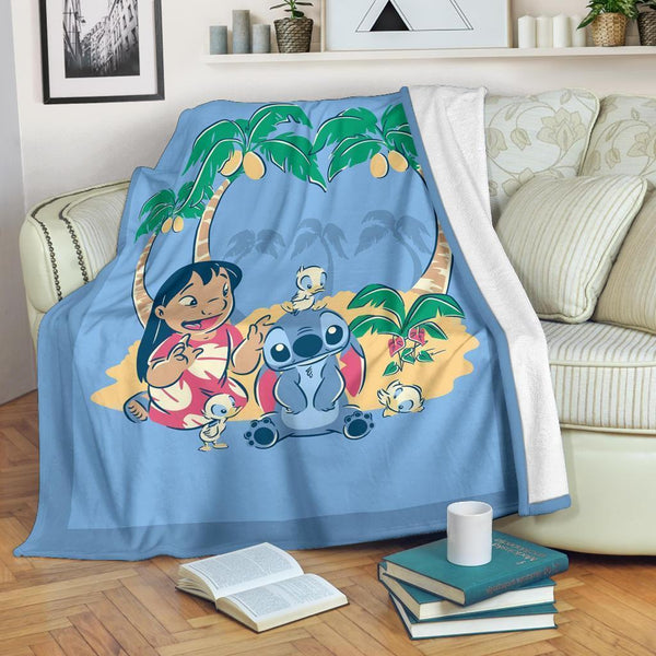 Funny Stitch Fleece Blanket For Stitch Lover Bedding Decor