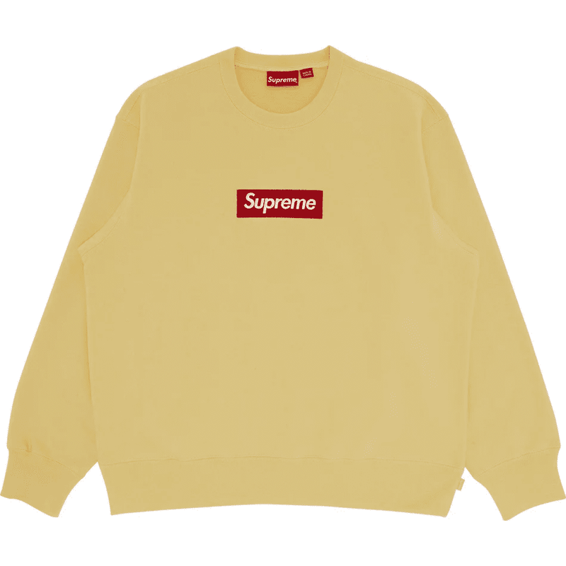 Supreme Box Logo Crewneck (FW22) Pale Yellow – Uphead