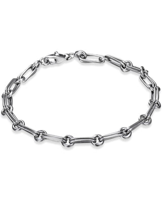 Platinum Double Link Chain Bracelet