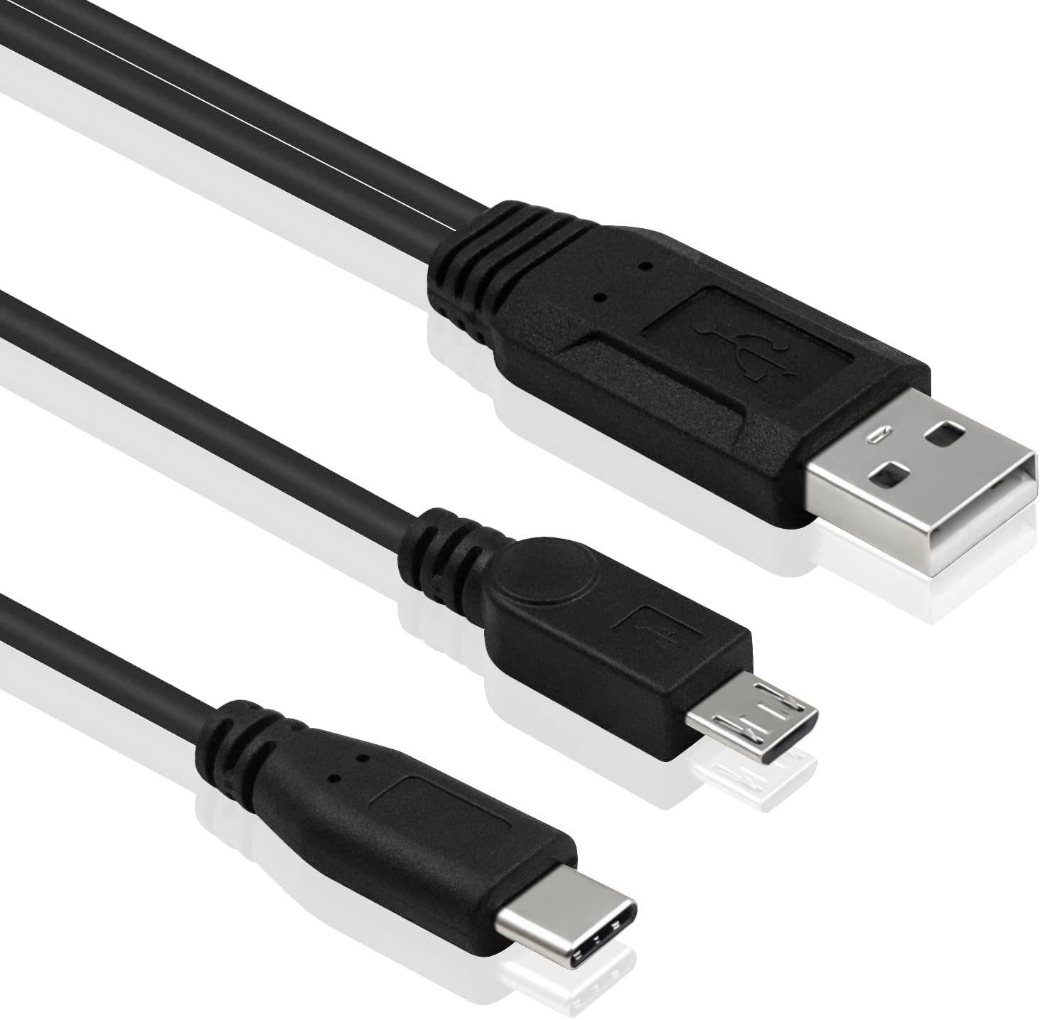 Câble répartiteur en Y USB 2.0 A mâle vers double USB-C mâle 0.5/1M gr