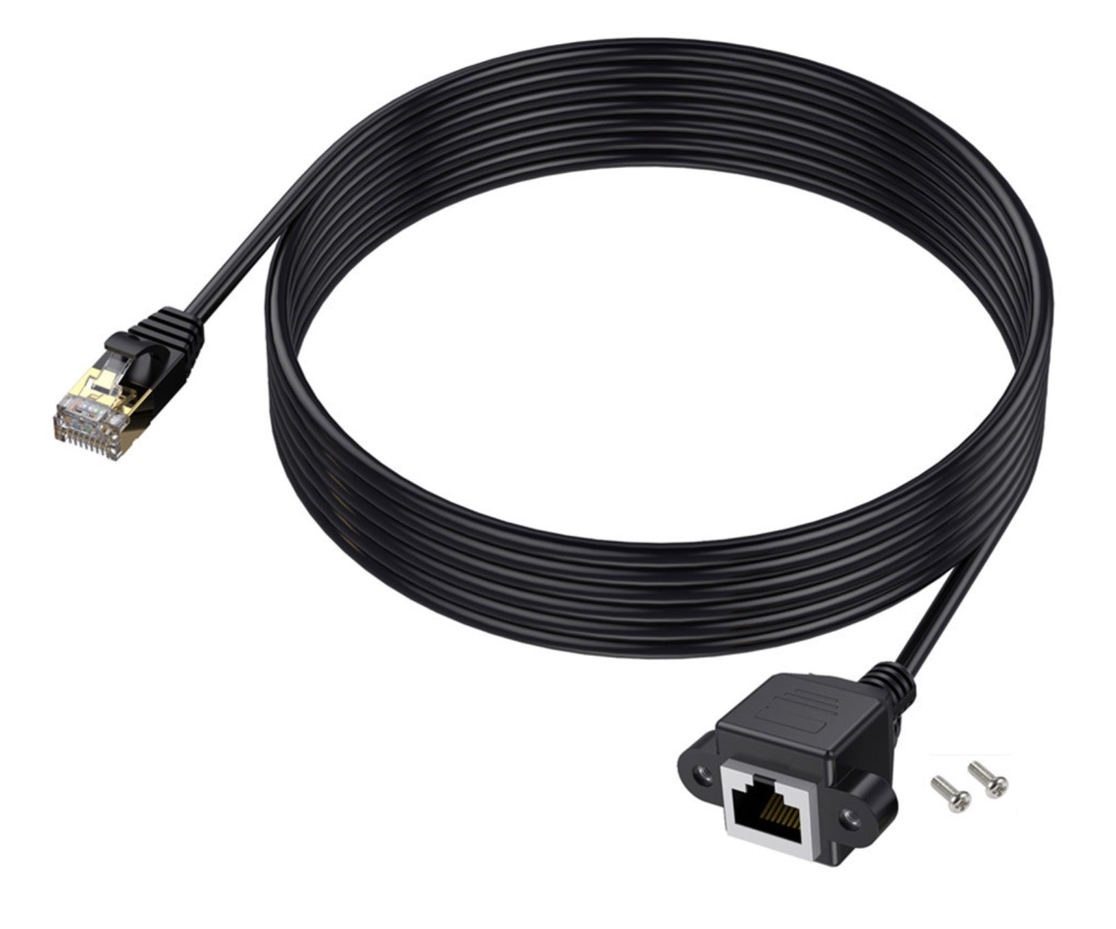 Panel-Mount Ethernet RJ45 Cat5e Extension Cable -- DataPro