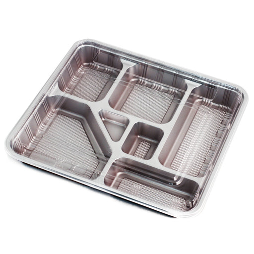 DGPH [25 PCS] 3-Division Disposable Bento Box with Plastic Lid (P9