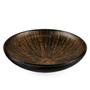 Tenmoku Black Serving Bowl with Radial Lines