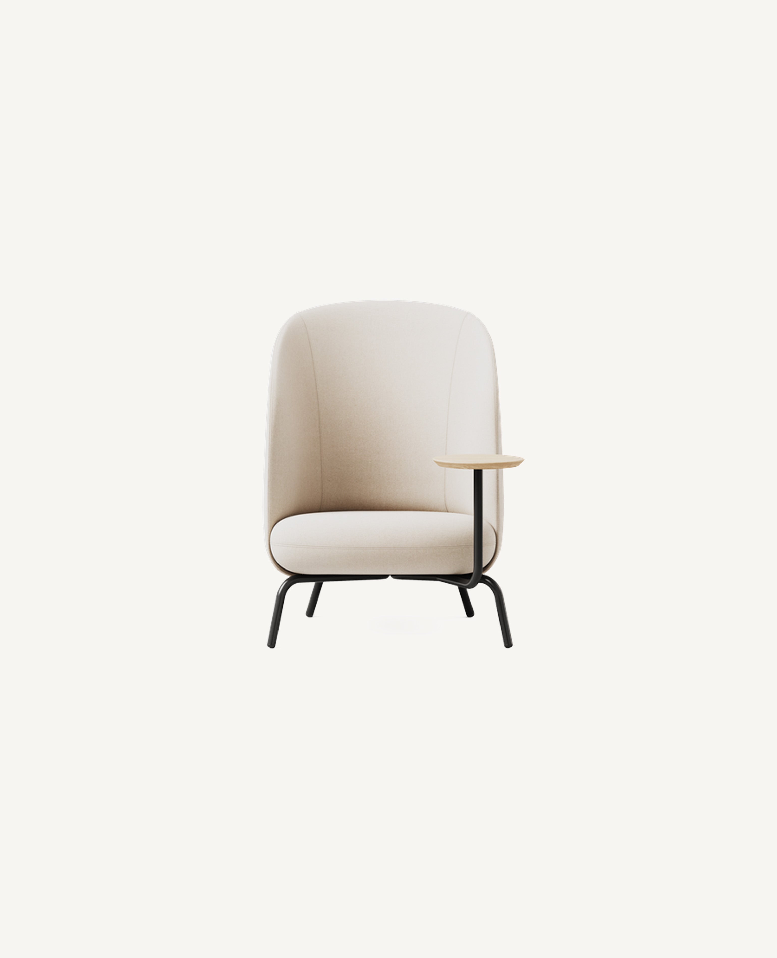 Nest Easy Lounge Chair, Metal Base - with Table