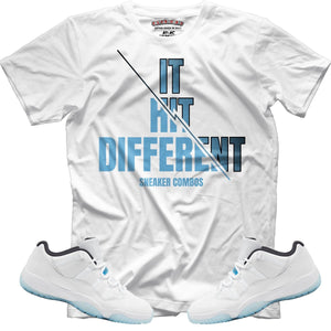 It Hit Different Retro 11 Legend Blue T Shirt Sneaker Combos