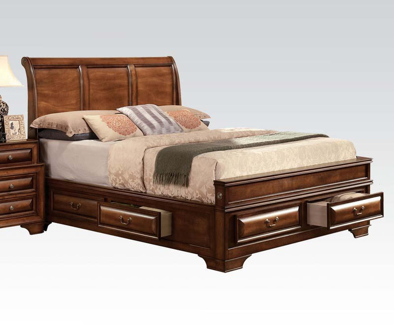 Acme Konane King Sleigh Bed with Underbed Storage in Brown Cherry 20444EK image