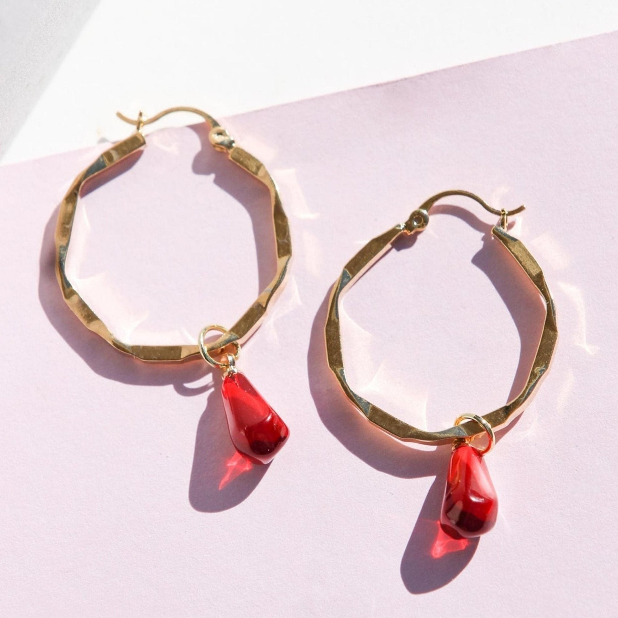 POMEGRANATE HOOP EARRINGS - TaifJewelry