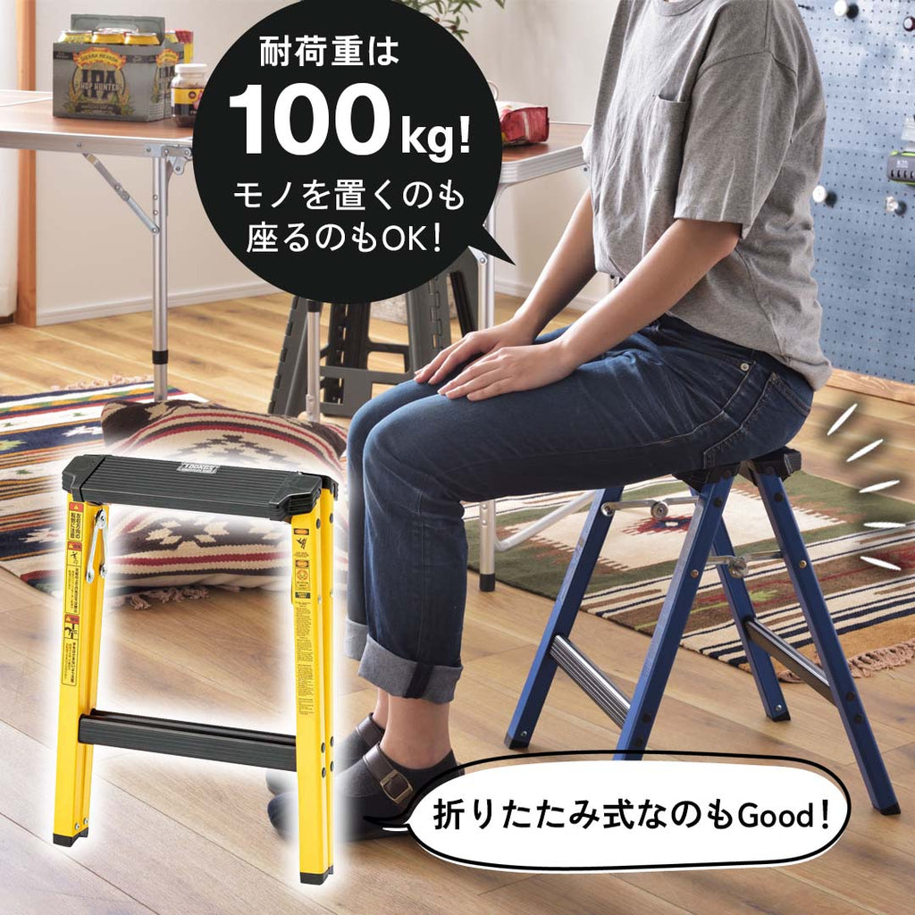 耐荷重は100kgなので座るのもモノを置くのも上って作業するのもOK/（1D・H45）/BL