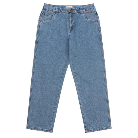 Dime - Pants, Blocked Relaxed Denim. Blue Washed – The Local Skate