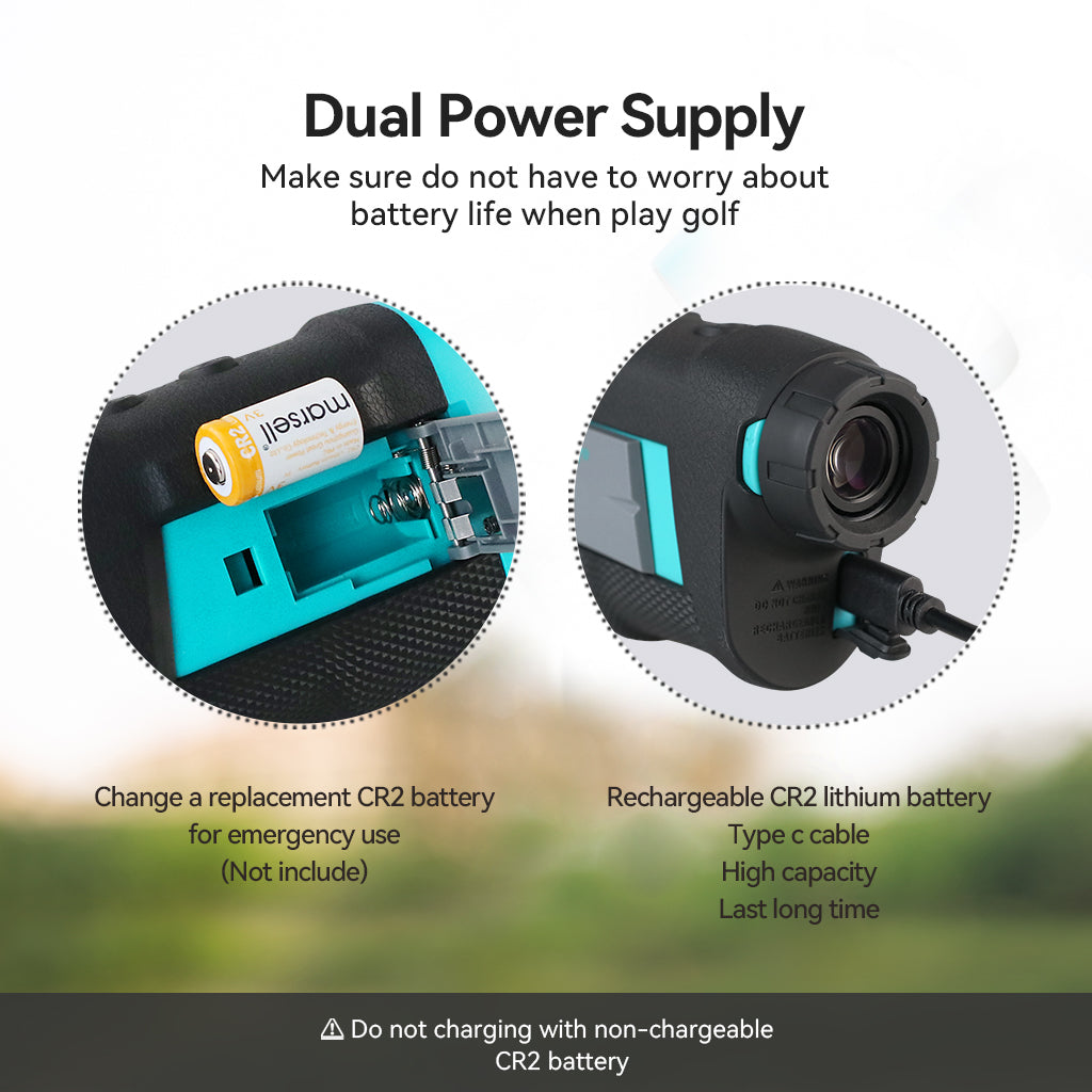 Mileseey golf rangefinder PF260, Rechargeable, with Slope On/Off function, Pulse Vibration and Magnetic Strip