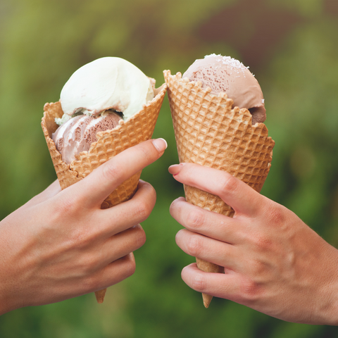 ice cream cones, homemade ice cream, ice cream date