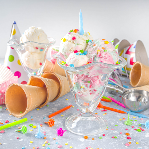 homemade birthday cake ice cream