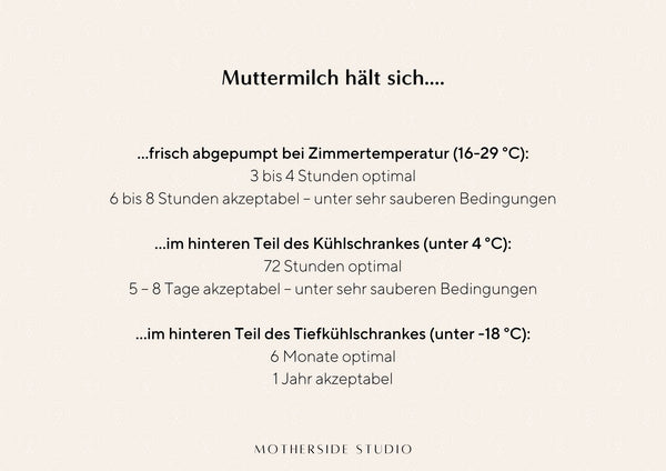 Haltbarkeit Muttermilch, Muttermilch einfrieren, Muttermilch auffangen