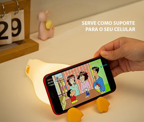 luminaria-de-mesa-pato-duck-relax-a-luminaria-mais-fofa-para-criancas-serve-suporte-para-o-seu-celular