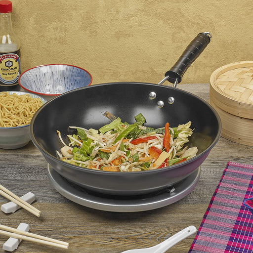  BERTY·PUYI Stainless Steel Wok Chinese Uncoated Pan