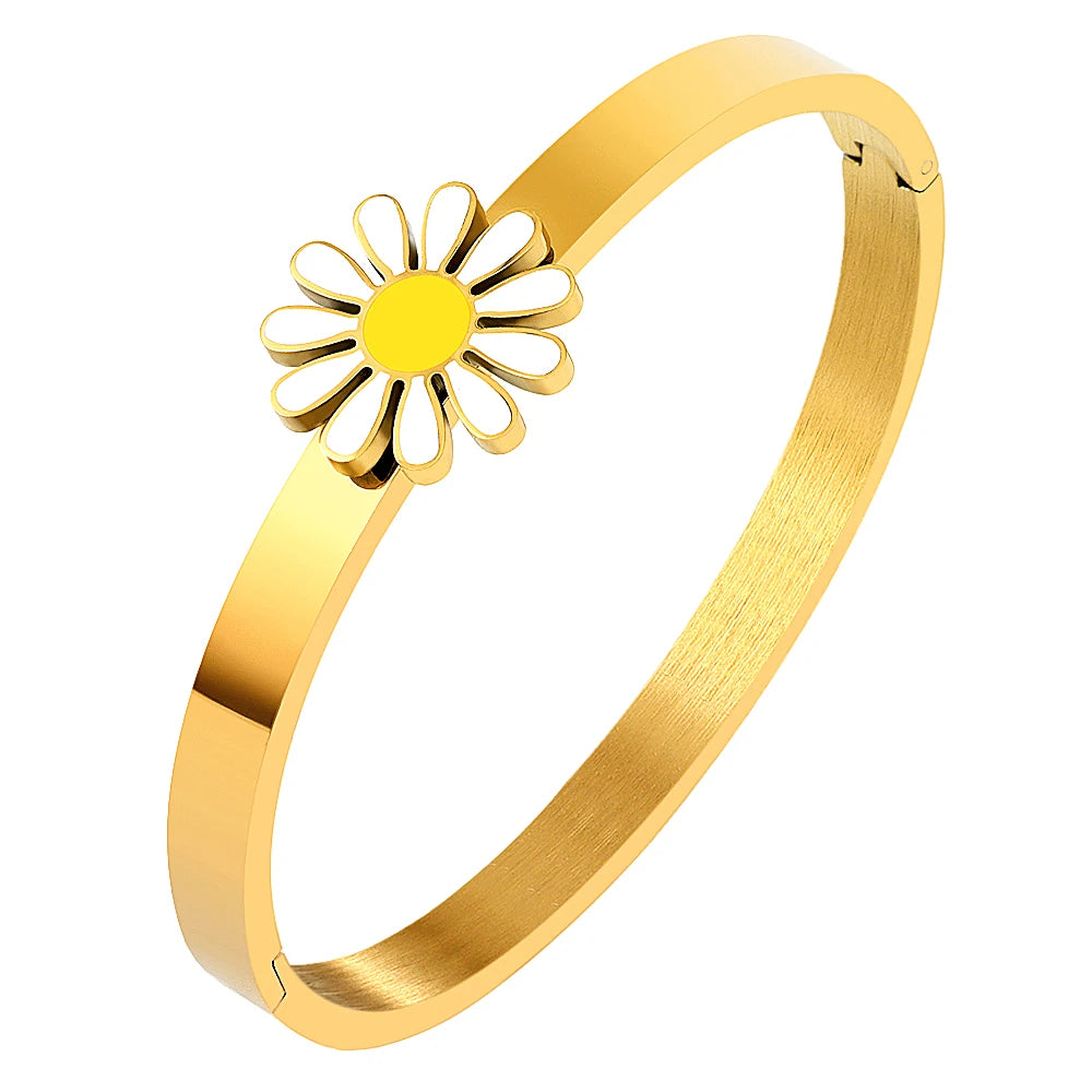 Luxury Bangles Sunflower Design Daisy Charm Bracelet