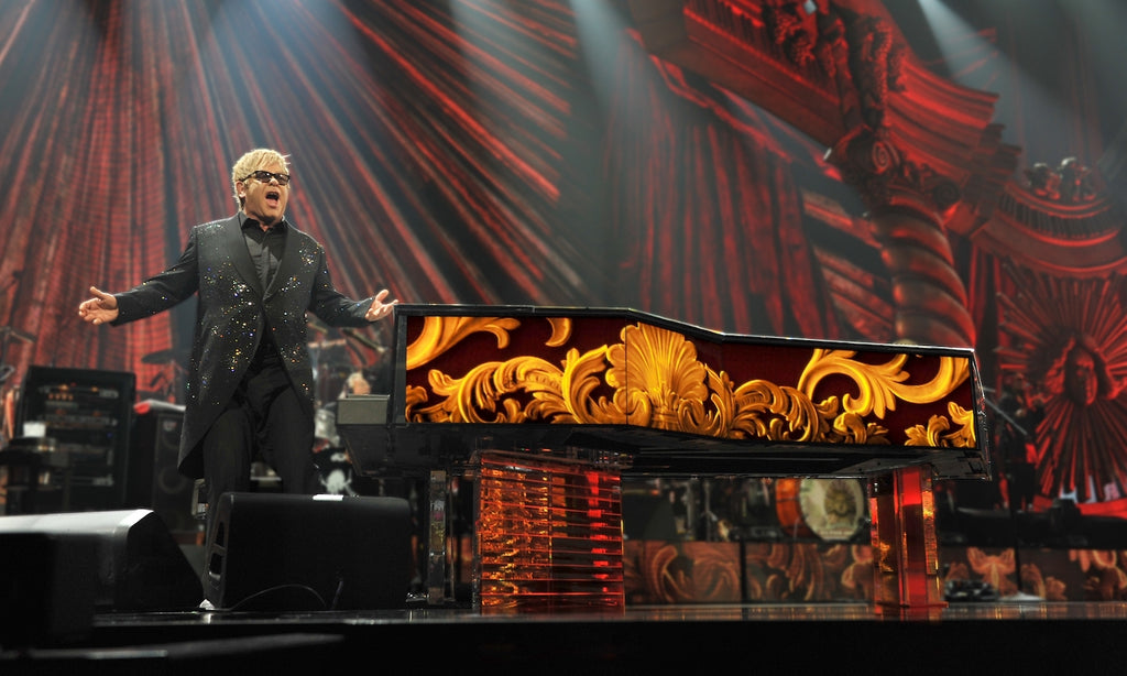 Elton John wears Richard James Savile Row in Las Vegas