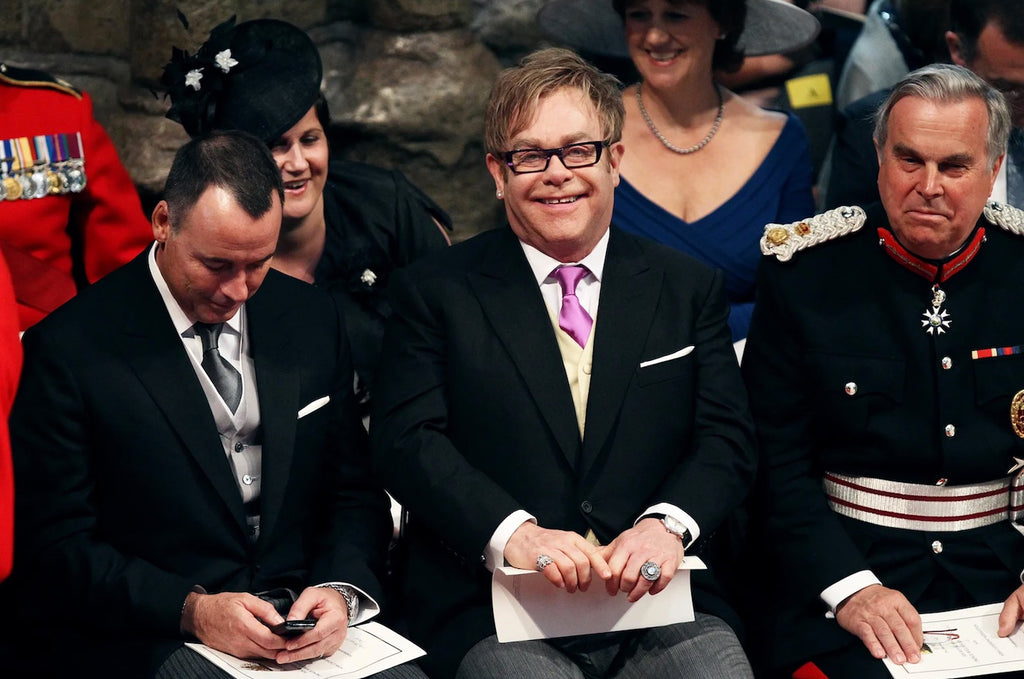 Elton John wears Richard James Royal Wedding Kate William