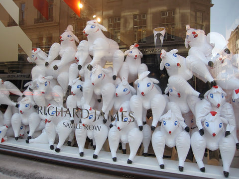 Richard James Savile Row window display wool week 