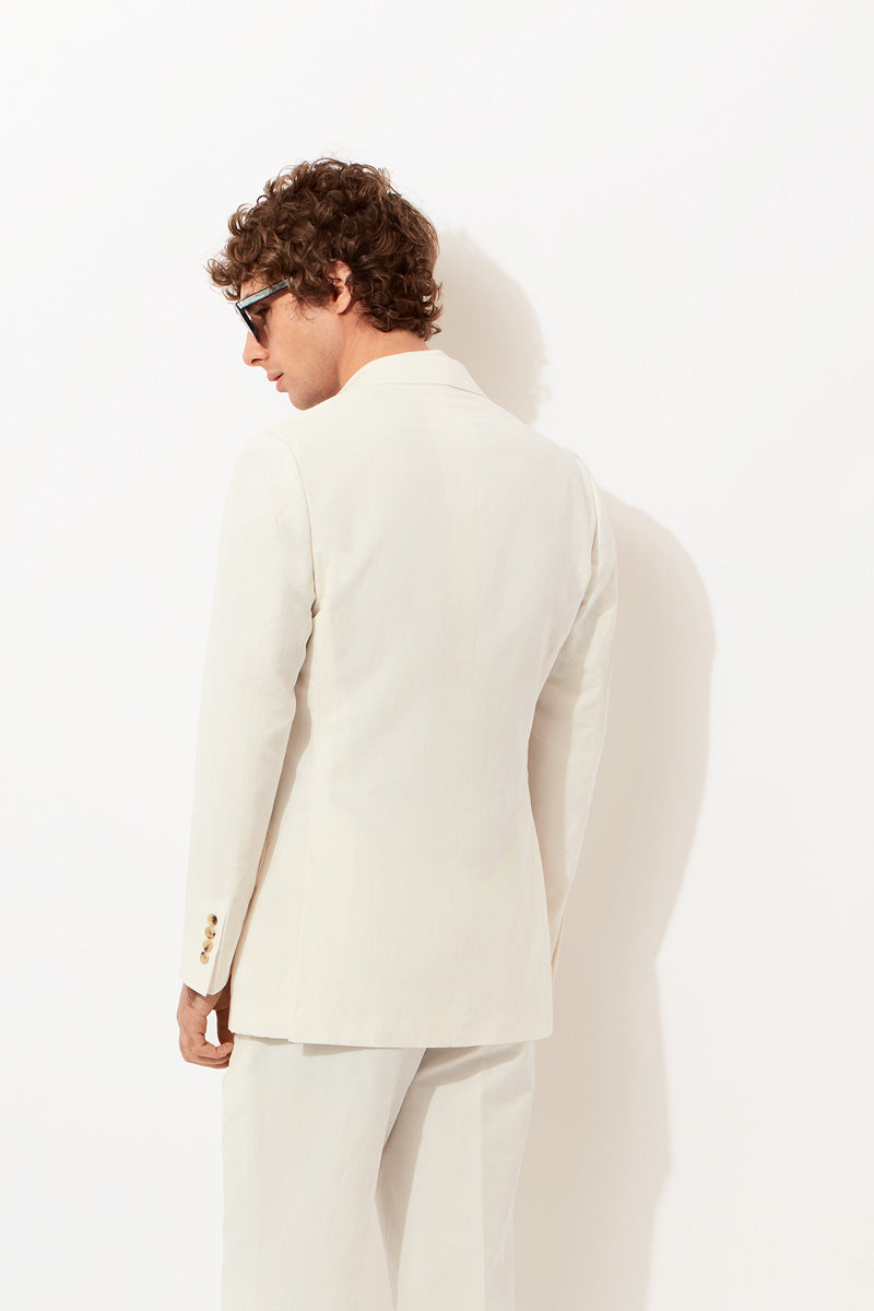Linen and Cotton Vintage Slub Tailored Jacket
