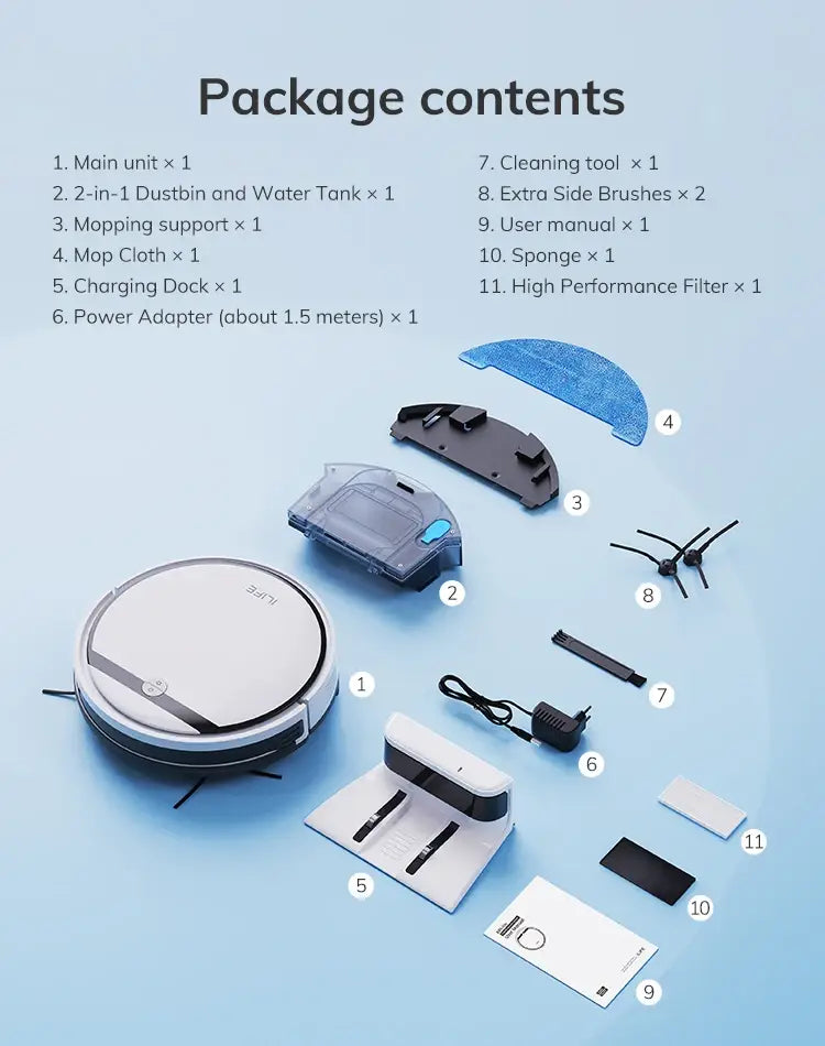 V3s Pro Roboter-Staubsauger Wischen Leistungsstarkes 3000Pa WiFi