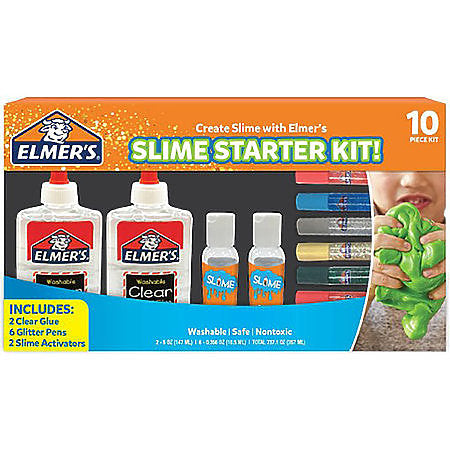 Elmer's Glue Slime Starter Kit, Clear School Glue & Blue Glitter Glue, 4  Count - Walmart.com