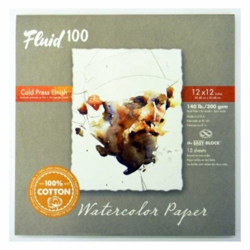 6 Pack: Fluid™ 100 Cold Press Watercolor Paper Block, 140lb.