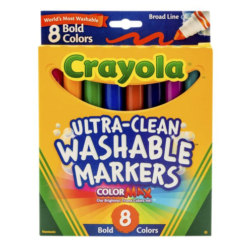 Crayola Washable Marker Sets, 8-Color Broad Set - Classic